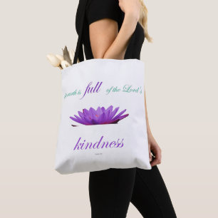 Tote Bag psaume 33 bonté au lotus pourpre
