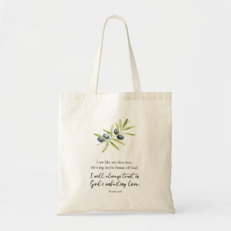 Tote Bag Psaume 52:8 : "Je suis comme un olivier."