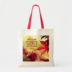 Tote Bag Psaume 92:4 Pour toi, ô Éternel, tu m'as rendu heu
