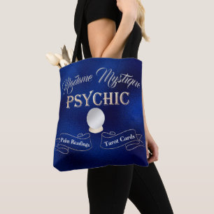 Tote Bag Psychique Crystal Ball Or et Bleu