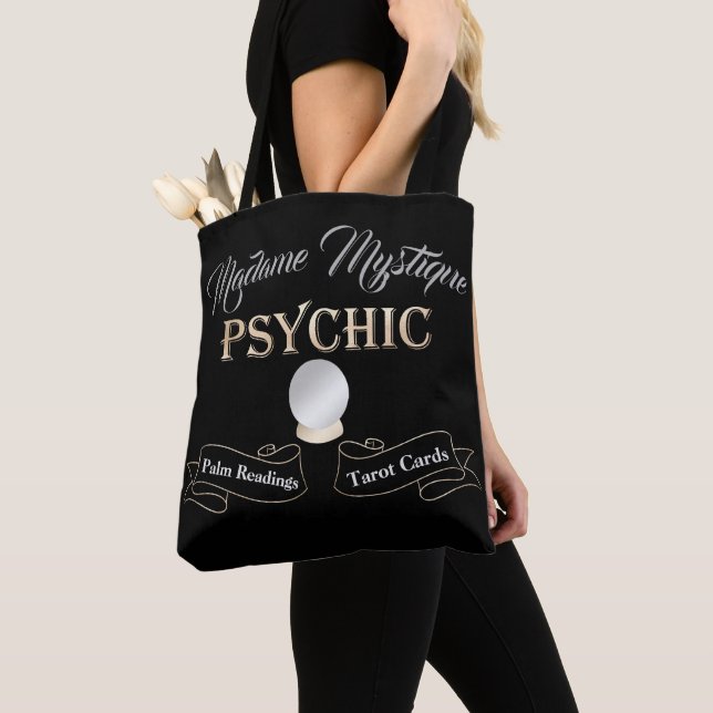Tote Bag Psychique Crystal Ball Or et Noir (De près)