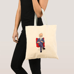 Tote Bag Psychologue en costume avec Bloc-notes assis