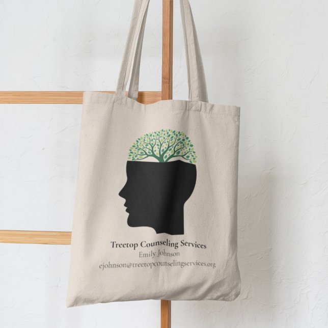 Tote Bag Psychologue Personnalisé Thérapie Arbre Conseiller (Créateur téléchargé)