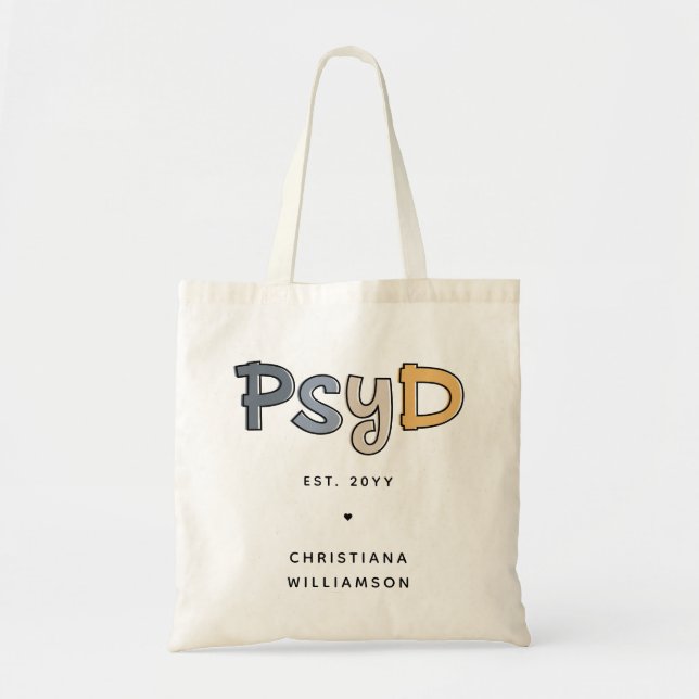 Tote Bag Psychologue PsyD sur mesure (Devant)