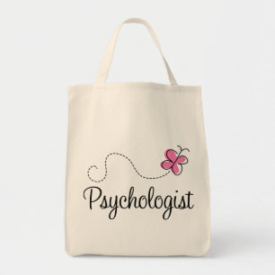 Tote Bag Psychologue rose mignon de papillon