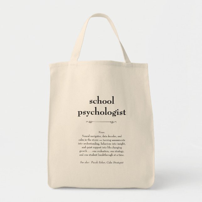 Tote Bag Psychologue scolaire Définition Merci Cadeau (Devant)