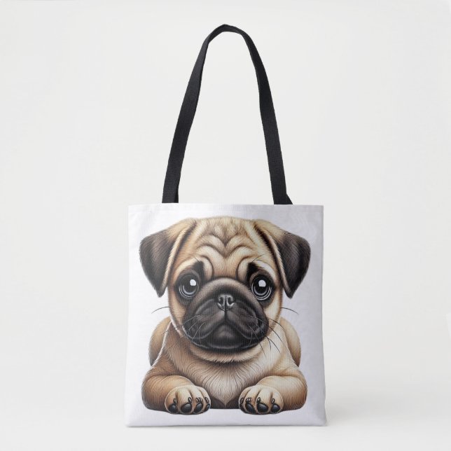 Tote Bag Pug puppy (Devant)