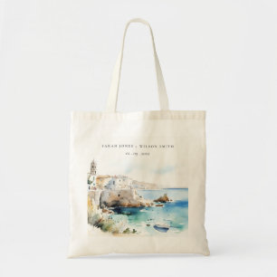 Tote Bag Puglie, Italie Paysage aquarelle Mariage