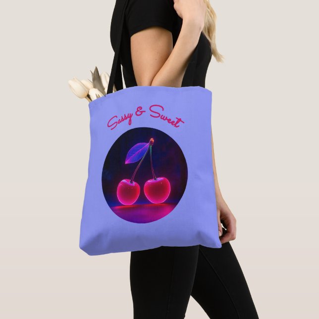 Tote Bag Puissance cerise - Fierce & Fun (De près)