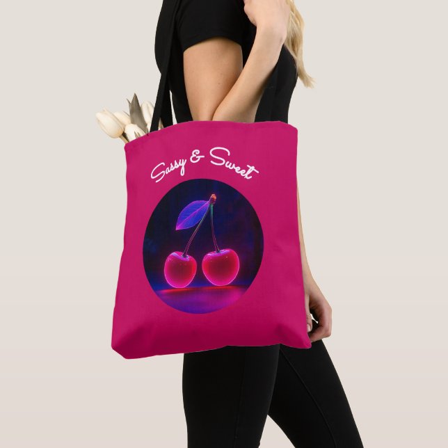 Tote Bag Puissance cerise - Fierce & Fun (De près)