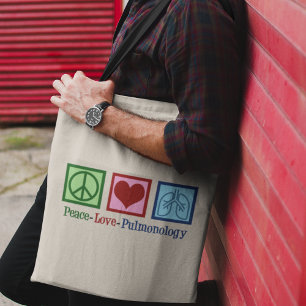 Tote Bag Pulmonologist Peace Love Pulmonology