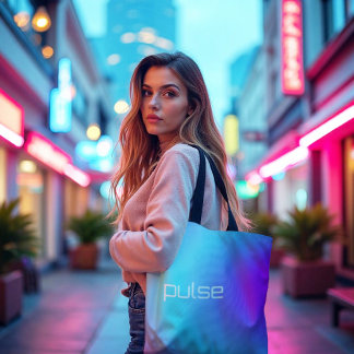 Tote Bag Pulse Prism - Vaporwave Vibe Gradient