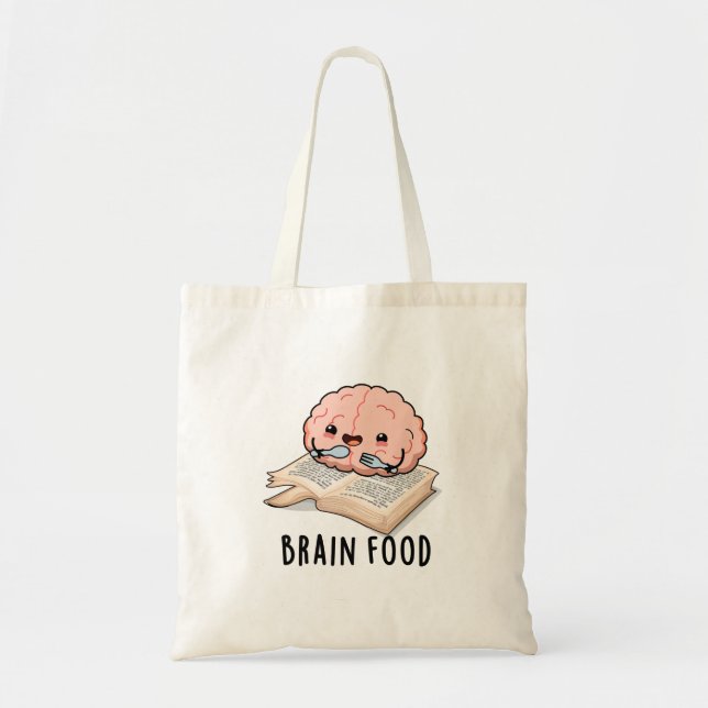 Tote Bag Pun d'anatomie de magret de nourriture de cerveau (Devant)
