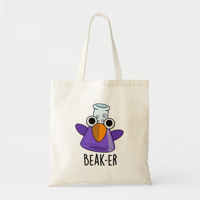 Tote Bag Pun de chimie drôle Beak-er (Devant)