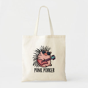Tote Bag Punk Porker Funny Punk Rocker Pig Pun
