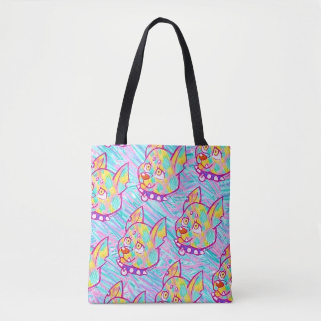 Tote Bag Punk Puppy Scribble Girl (Devant)