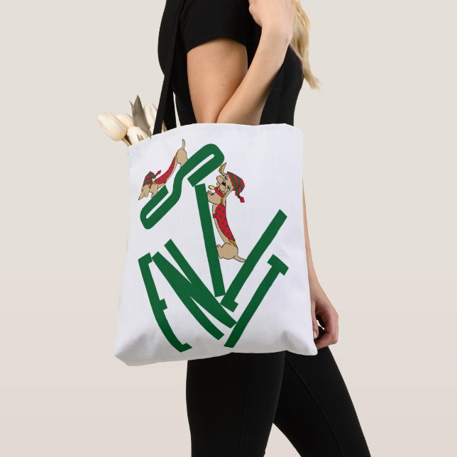Tote Bag Puppy Dachshund Love Silent - Funny Wiener Chien (De près)