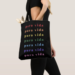 Tote Bag Pura Vida Typographie colorée 