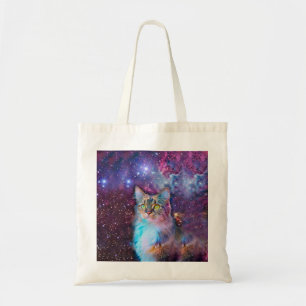 Tote Bag Purple cat en espace
