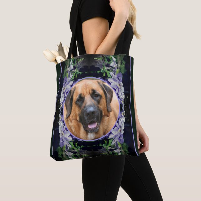 Tote Bag Purple Clematis Cadre Fleur Créer Votre Propre Pho (De près)