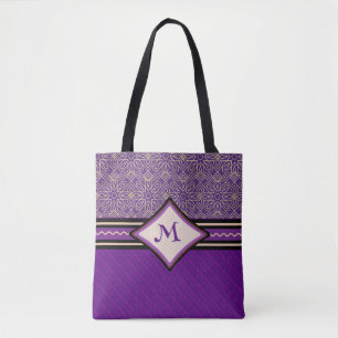 Tote Bag Purple et Gold Royal Abstrait