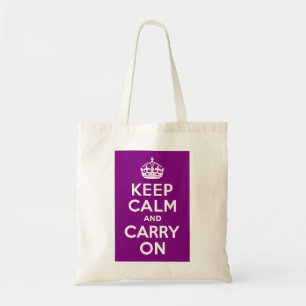 Tote Bag Purple Gardez le calme et continuer