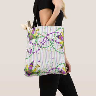 TOTE BAG PURPLE GREEN YELLOW MARDI GRAS THEME