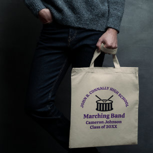 Tote Bag Purple High School Marching Band Personnalisable