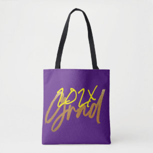 Tote Bag Purple Jaune Or Huile Grad Année Chic