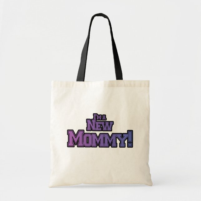 Tote Bag Purple Je suis une nouvelle maman Tshirts et cadea (Devant)