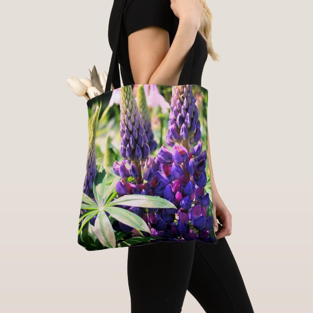 Tote Bag Purple Lupine Flower Trio  (De près)