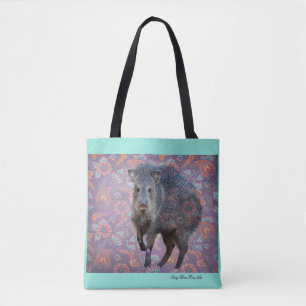 Tote Bag Purple Paisley Pecary