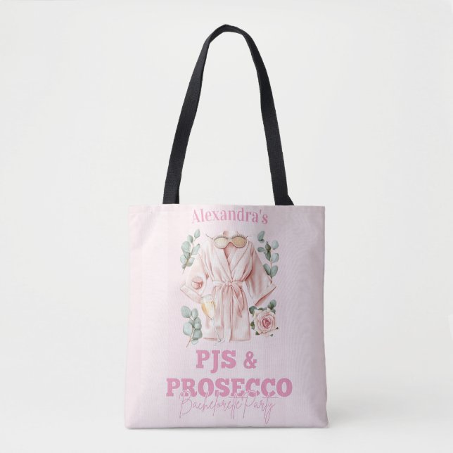 Tote Bag Pyjamas et Prosecco Enterrement de Vie de Jeune Fi (Devant)