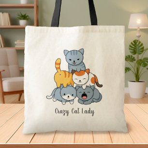 Tote Bag Pyramide de chats - Groupe de chats, Couleur de da