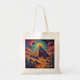 Tote Bag Pyramide égyptienne psychédélique paysage art