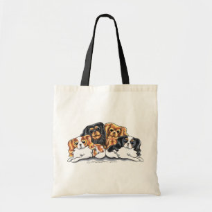 Tote Bag Quatre épagneuls cavaliers du Roi Charles