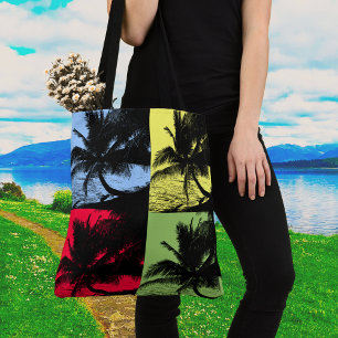 Tote Bag Quatre palmiers colorés