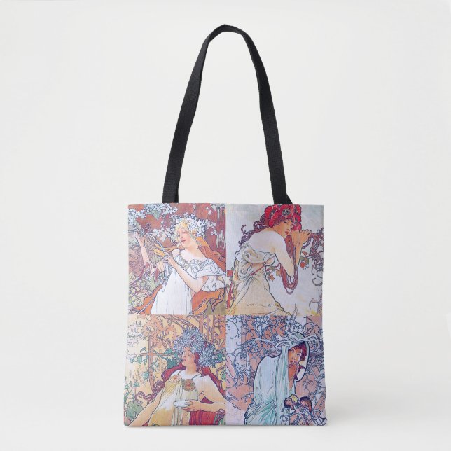 Tote Bag Quatre Saisons, Mucha (Devant)