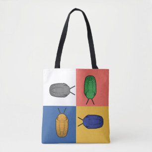 Tote Bag Quatre Trilobite Danse Carré - Animal préhistoriqu