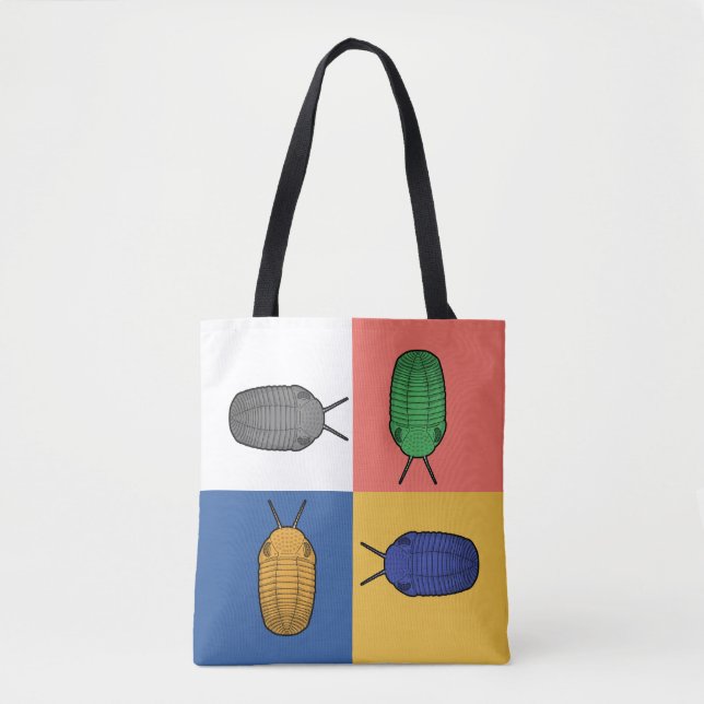 Tote Bag Quatre Trilobite Danse Carré - Animal préhistoriqu (Devant)