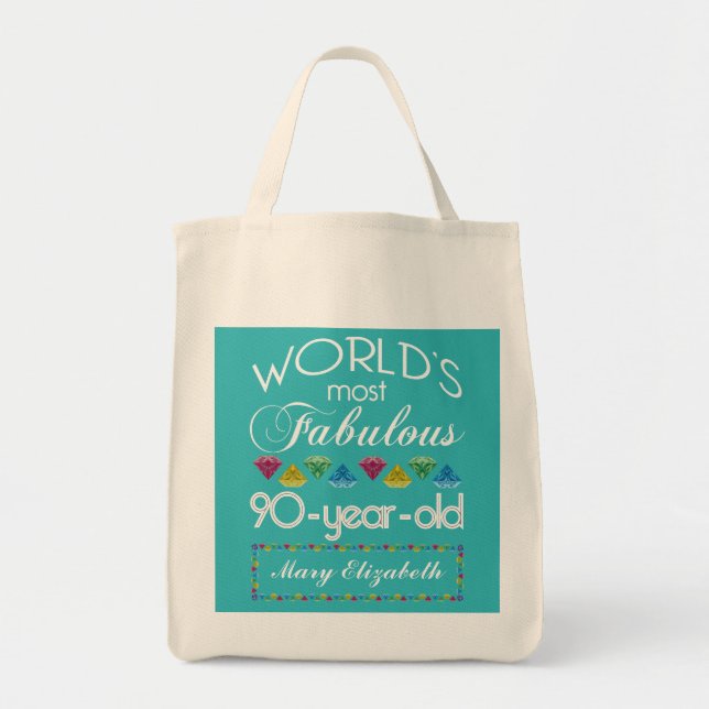 Tote Bag quatre-vingt-dixième Anniversaire la plupart de (Devant)