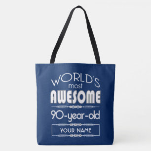 Tote Bag quatre-vingt-dixième D'anniversaire des mondes