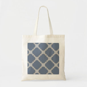 Tote Bag Quatrefoil gris bleu