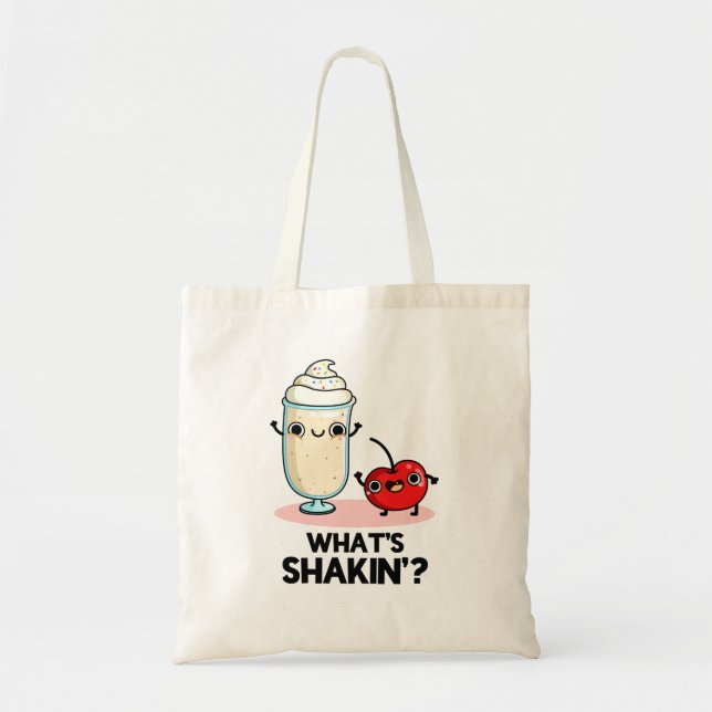 Tote Bag Quel est Shakin Funny Cherry Milkshake Pun (Devant)