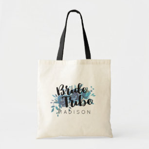 Tote Bag Quelque chose d'aquarelle bleue Mariage tribu mari
