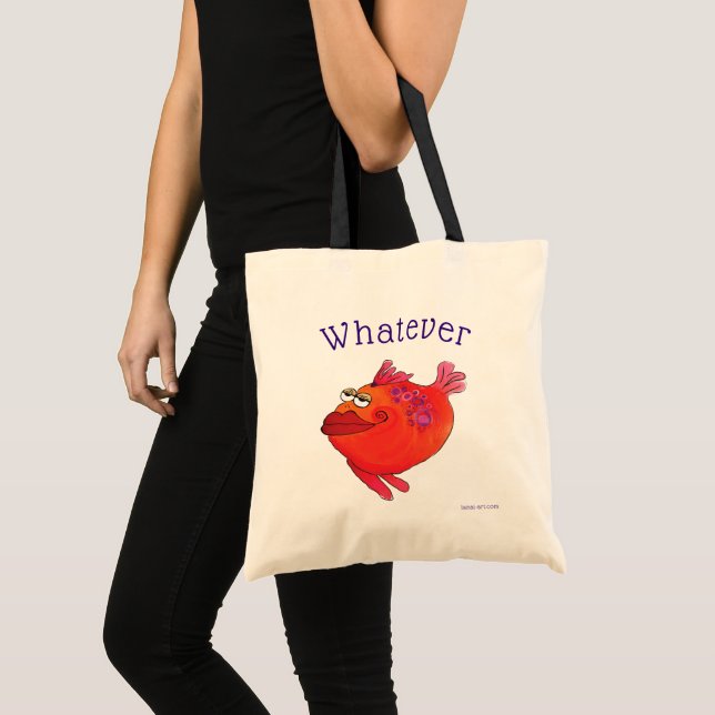 Tote Bag Quelque rose et rouge lunatiques d'art de poissons (Devant (produit))