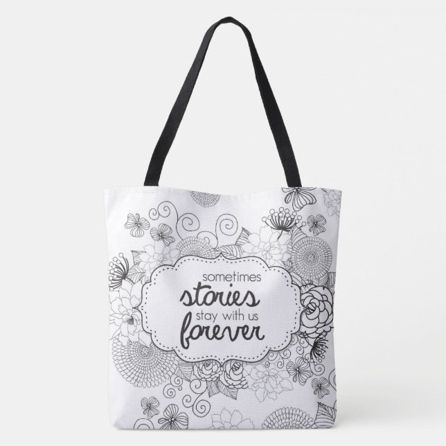 Tote Bag Quelques histoires restez avec nous pour toujours  (Dos)