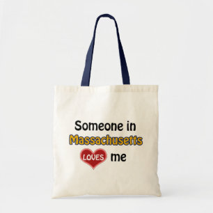 Tote Bag Quelqu'un au Massachusetts m'aime