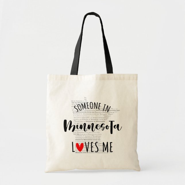 Tote Bag Quelqu'Un Au Minnesota M'Aime Votre Nom Personnali (Devant)