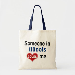 Tote Bag Quelqu'un en Illinois m'aime